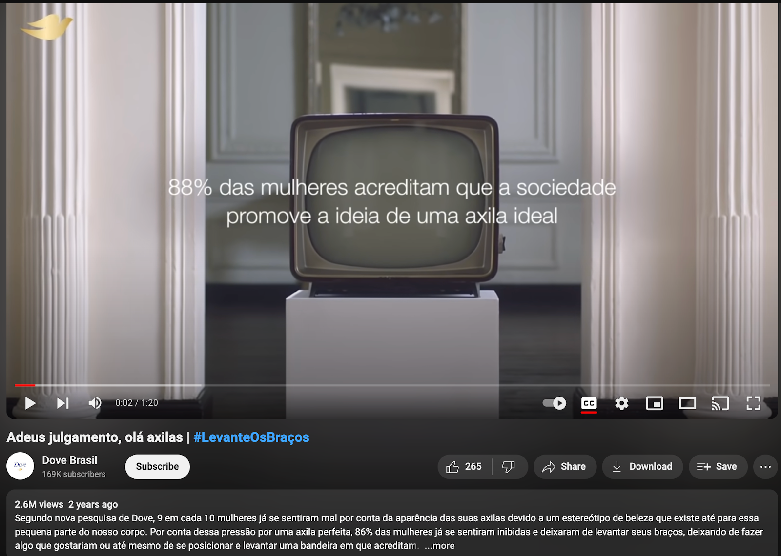 Example of media localization from Dove Brazil