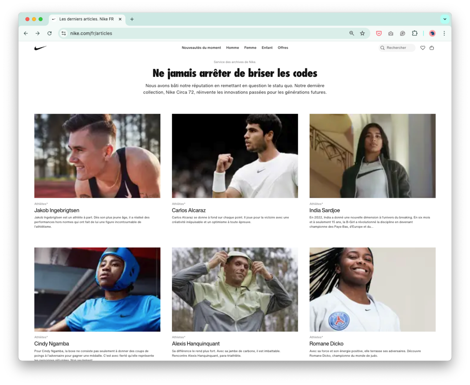 Nike's french blog